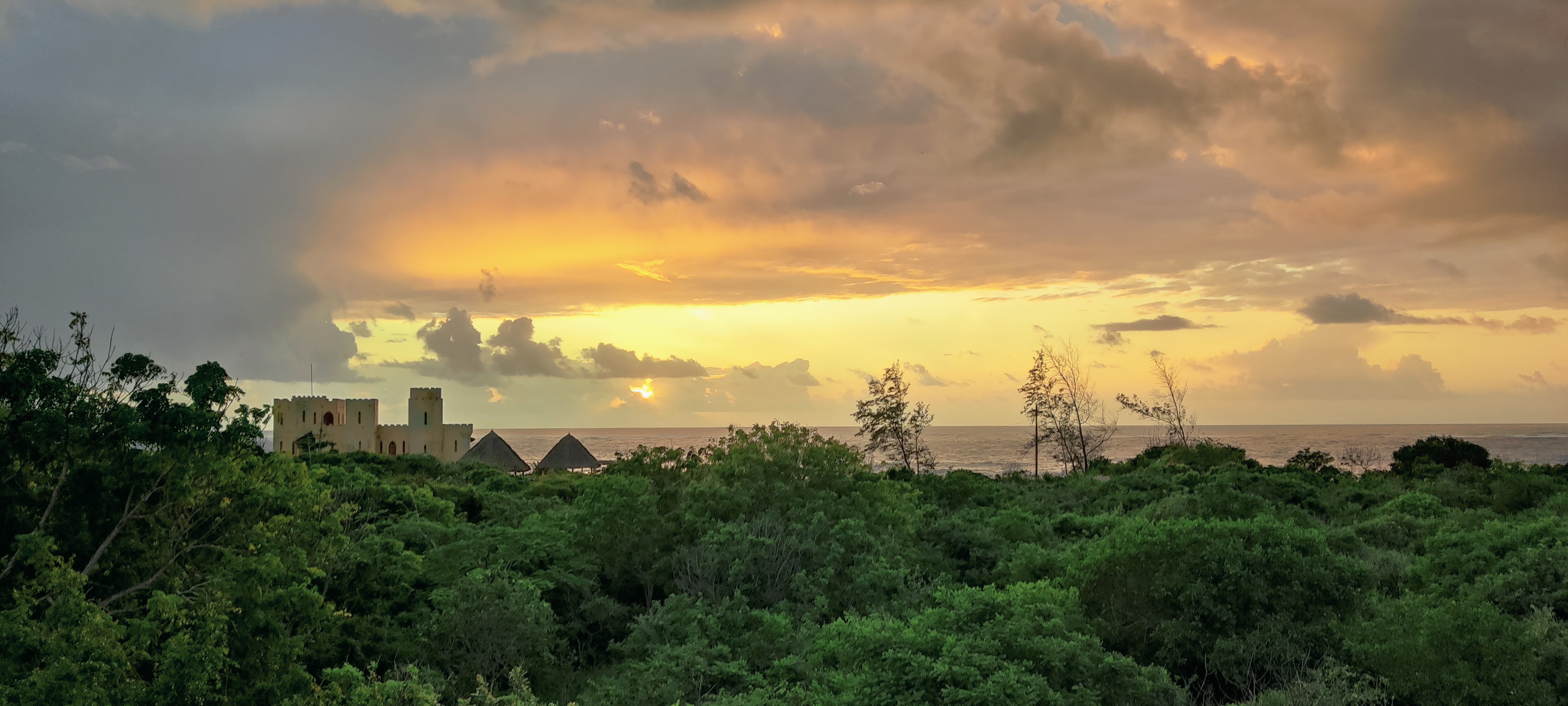 Sunset view over Kilifi with the ocean in the background